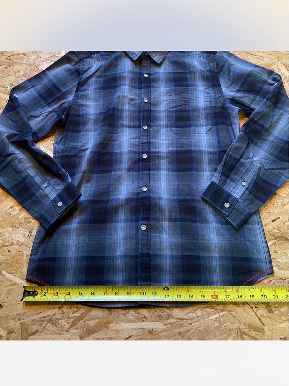 Men's « For Him London » Navy & Black Plaid Button-Down Shirt - Picture 5 of 8